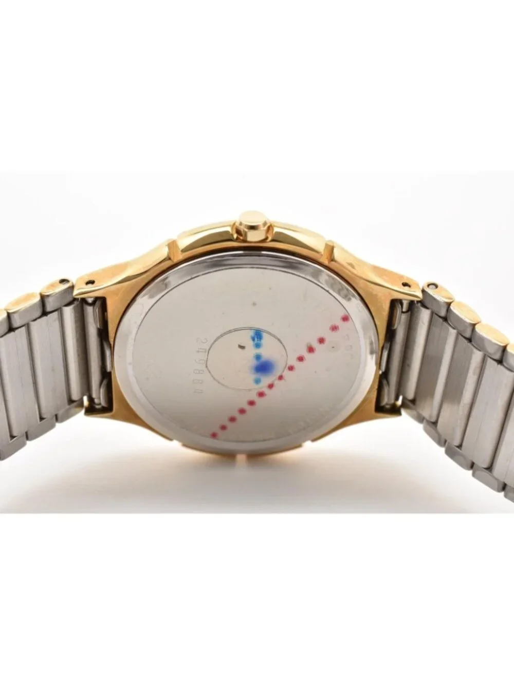 Saint Laurent YSL Logo Vintage Cassandra Quartz Watch Blue Dial Geometric